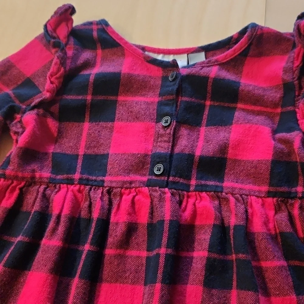 The Childrens Place- Plaid Red and Black Kids Dress. Size 5T